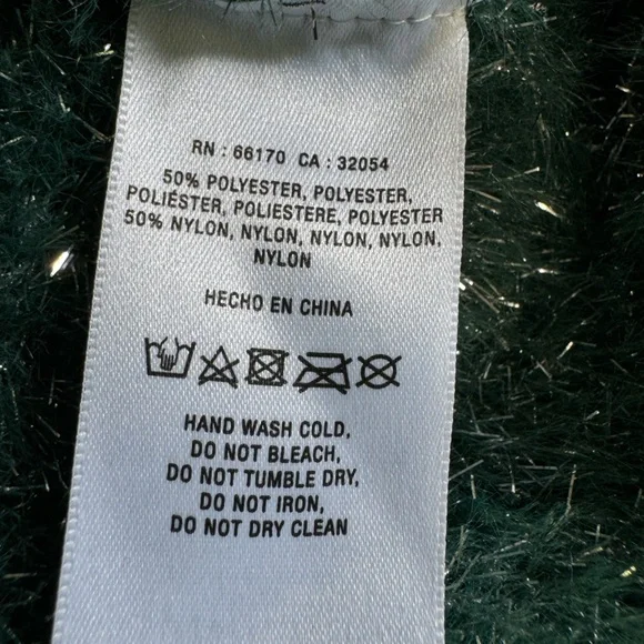 Anthropologie Maeve Tinsel Eyelash Sweater Size XL Teal Green - Picture 11 of 13